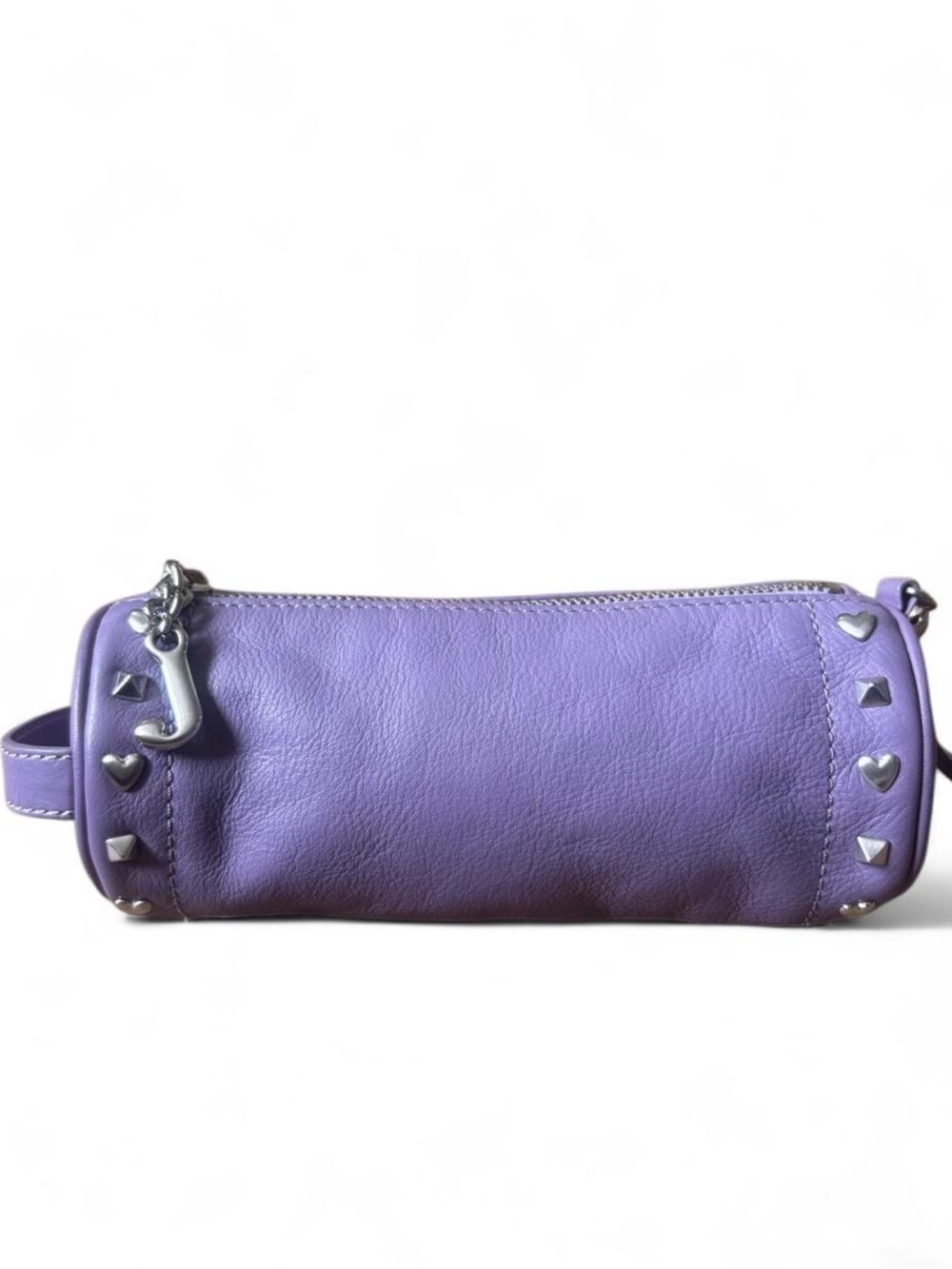 Lavender Studded Leather Wristlet Cosmetic Case